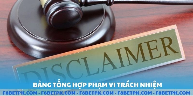 Bảng tổng hợp phạm vi trách nhiệm của người chơi
